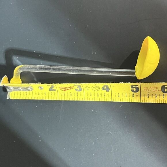 Glass Condiment Spoon Server Stirrer Mayonnaise Yellow Candy Swirl Cadmium Glow - Picture 9 of 9